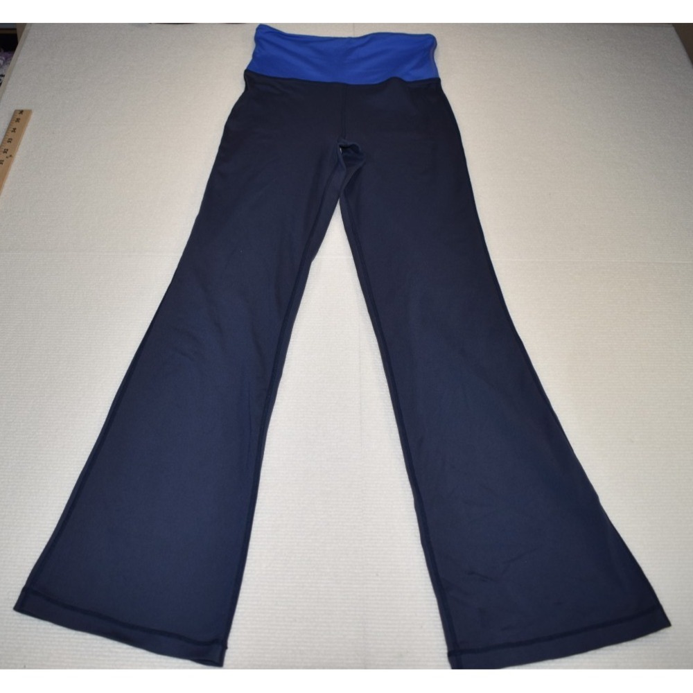 CALVIN KLEIN Women's XS Flare Leggings Crossover Waist Pants BLUE